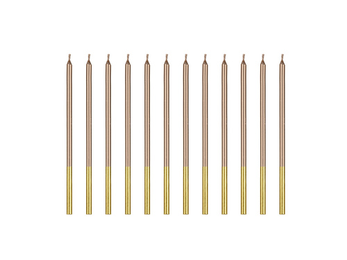 Birthday candles, rose gold - 12 pcs