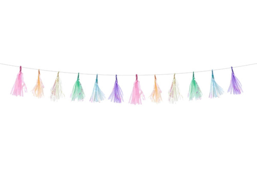 Girland with tassels mix colors - 120 cm - 1 pcs.