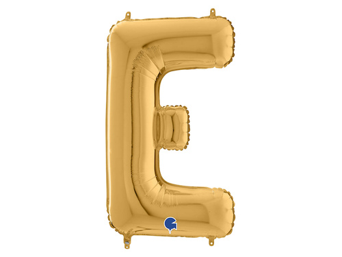 Balon foliowy złota litera E - 66 cm - 1 szt.