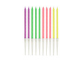 Neon color birthday candles - 13,5 cm - 10 pcs.