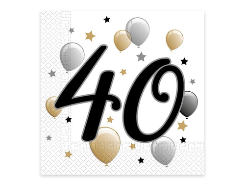 Fortieth birthday napkins - 33cm - 20 pcs.