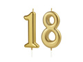 Świeczki cyferki złote - 18 - 2 szt.