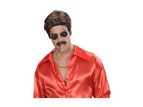 Brązowa peruka Playboy Dream Hair z wąsami