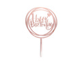 Plexiglass cake topper Happy Birthday pink - 1 pc.