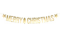 Merry Christmas banner, gold - 150 cm - 1 pcs.