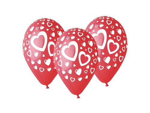 Hearts latex balloons - 30 cm - 5 pcs.