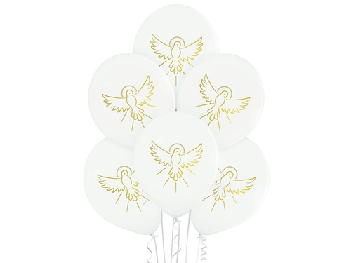Latex Dove balloons for the First Holy Communion - 30 cm - 6 pcs.
