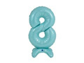 Balon foliowy stojący cyfra 8 pastelowa niebieska - 64 cm - 1 szt.