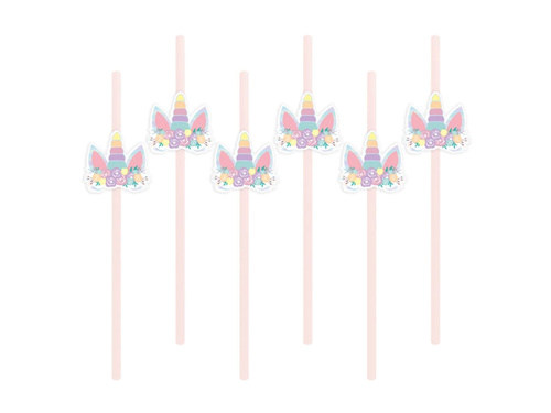 Unicorn birthday straws - 6 pcs.