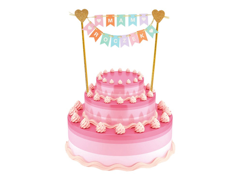 Cake topper I have a birthday pink - 1 pc.