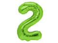 Foil balloon green number 2 - 100 cm - 1 pc.
