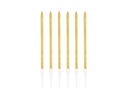 Gold Candles 13.5 cm - 6 pcs