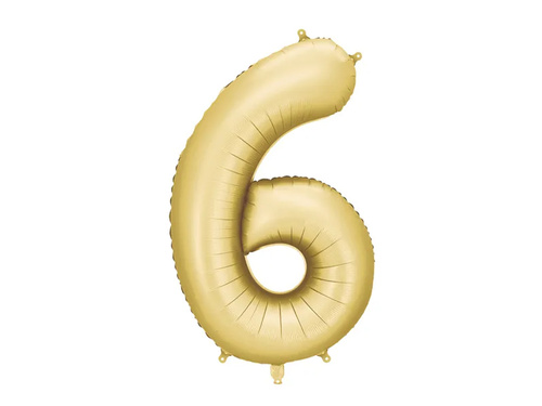 Balon foliowy złota cyfra 6 - 86 cm - 1 szt.