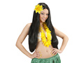 Yellow flower hair clip with glitter - 1 pc