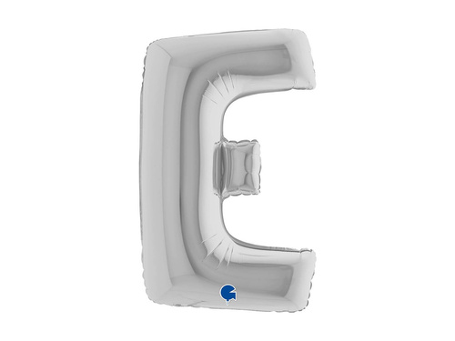 Balon foliowy literka E srebrny - 40" - 1 szt.