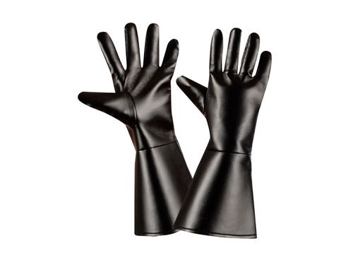 Czarne rękawiczki ze skóropodobnego materiału