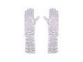 Rękawiczki karnawałowe srebrne długie - 42 cm
