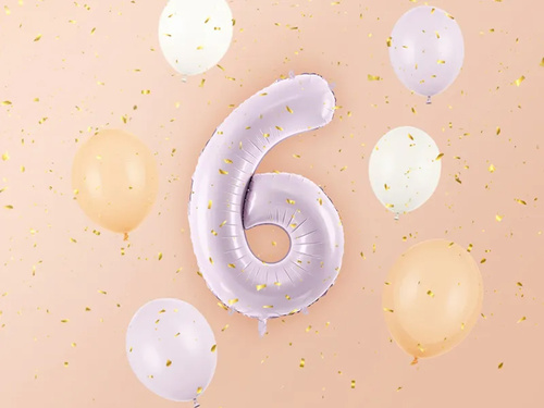 Number 6 Purple Foil Balloon - 72 cm - 1 pc