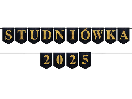 Duży baner na studniówkę czarno-złoty