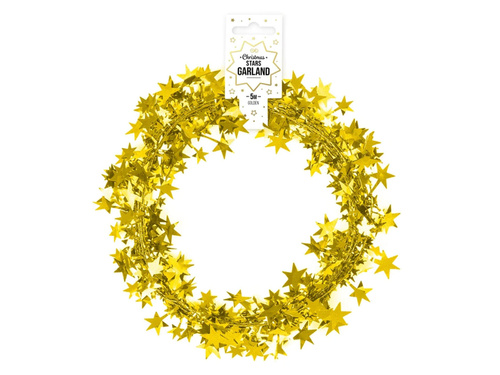 Chain with stars gold - 500 cm - 1 piece.