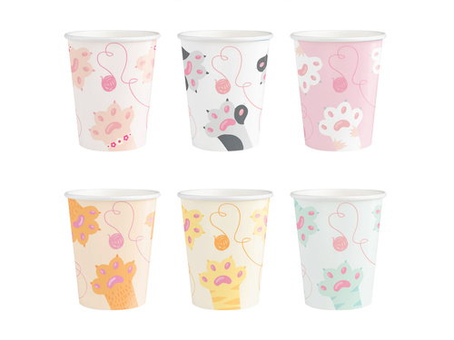 Cat cups - 220 ml - 6 pcs.