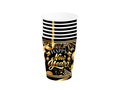 Kubeczki papierowe na Sylwestra Happy New Year czarne - 240 ml - 6 szt.