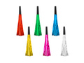 Gwizdki trąbki rozwijane z frędzelkami kolorowe - 6 szt