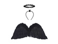 Wings of an angel black with a halo - 80 x 30 cm - 1 pcs.