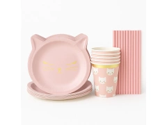 Zestaw papierowy urodzinowy Kotek