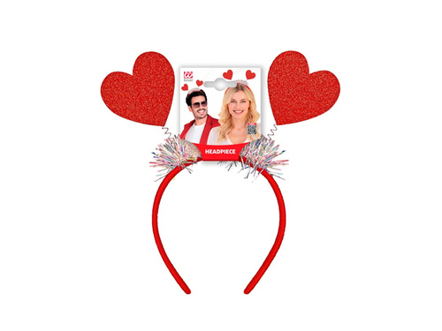 Opaska na głowę brokatowe serca