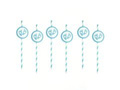 Blue straws for baby shower - 6 pcs.