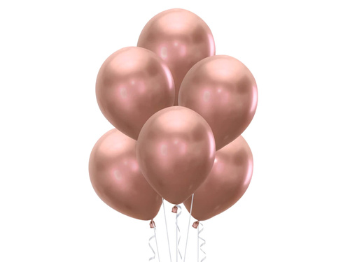 Balony lateksowe różowe złoto chromowane - 30 cm - 5 szt.