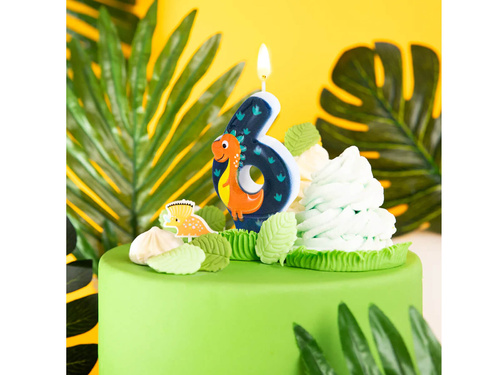 Dinosaur candle no 6 - 1 pc