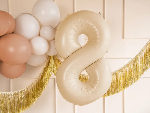 Number 8 Beige Foil Balloon - 72 cm - 1 pc