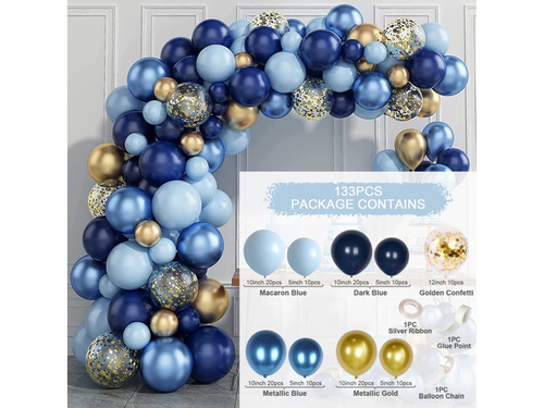 Set of balloons for balloon garland navy blue - 133 pcs.