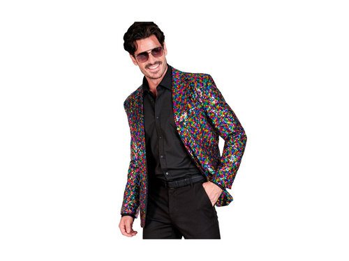 Imprezowa marynarka Party Fashion - wielokolorowa cekinowa