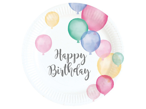 Birthday plates Balloons - 18 cm - 8 pcs.