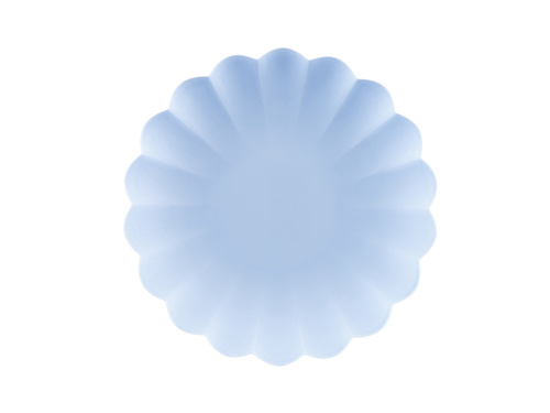 Talerzyki plastikowe błękitne z falbanką - 22 cm - 4 szt.