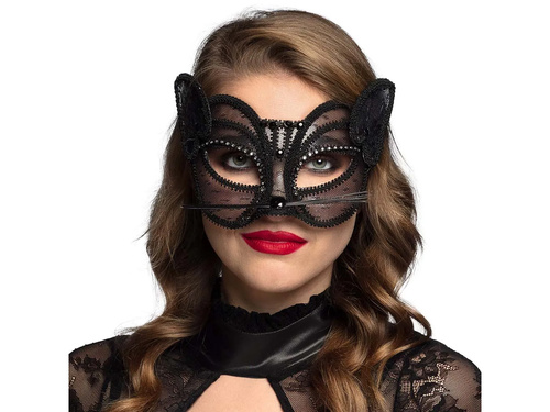 Black sequin cat eyemask