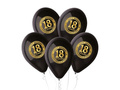 Balony lateksowe z nadrukiem "18" czarne - 30 cm - 5 szt.