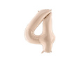 Number 4 Beige Foil Balloon - 72 cm - 1 pc