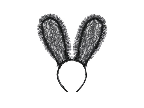 Czarne koronkowe uszy królika