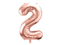 Foil balloon number 2 pink gold - 86 cm - 1 pc.