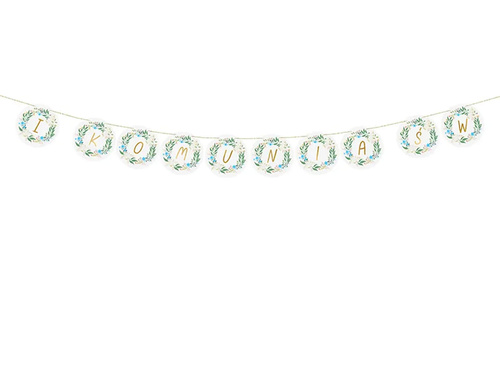 First Holy Communion Banner. with leaves - 200 cm - 1 pc.