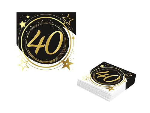 40th Luncheon Napkins - 33 cm - 12 pcs