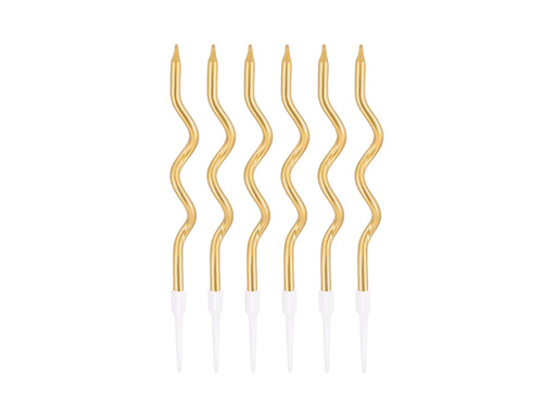 Gold spiral birthday candles - 6 pcs.