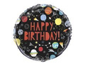 Balon foliowy Happy Birthday Kosmos - 46 cm - 1 szt.
