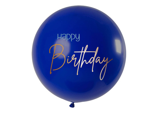 Happy Birthday 80 cm giant balloon - navy blue.