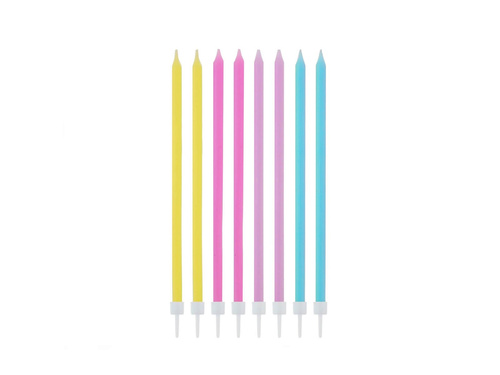 Pastel birthday candles - 14,5 cm - 16 pcs.