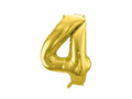 Foil balloon number 4 gold - 72 cm - 1 pc.